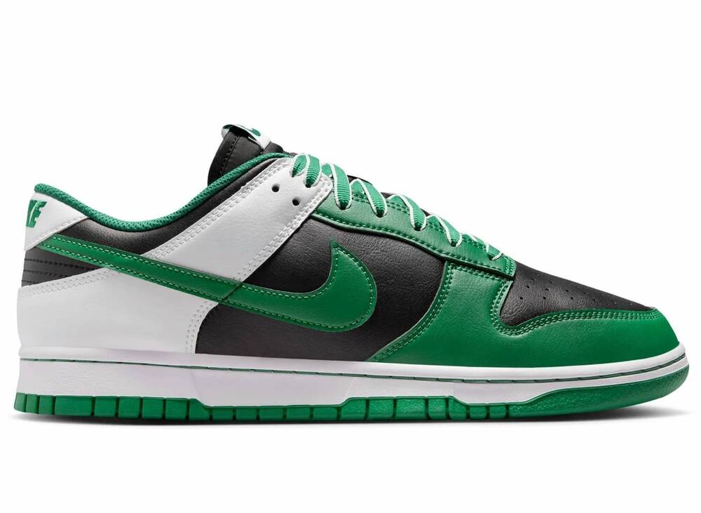 NEW NIKE men's dunk low retro shoes in black/clover-white